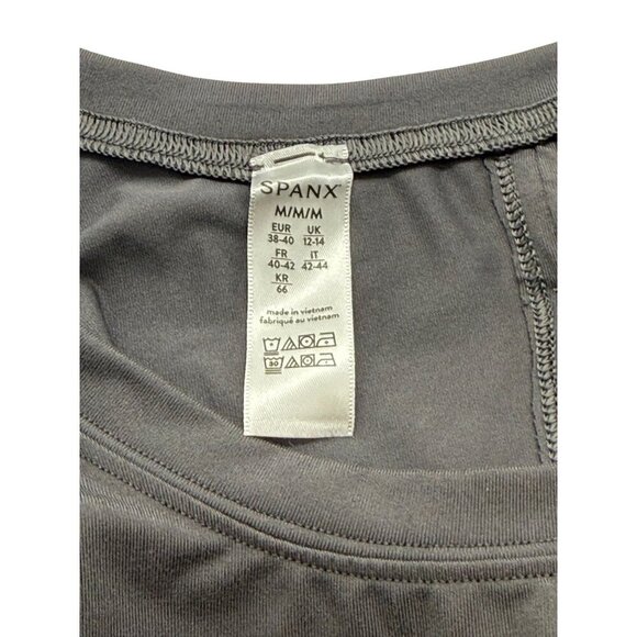 Spanx Soft Spot Wrap Top Gray Long Sleeve Thumbholes Open Back Athleisure Size M - Picture 6 of 8